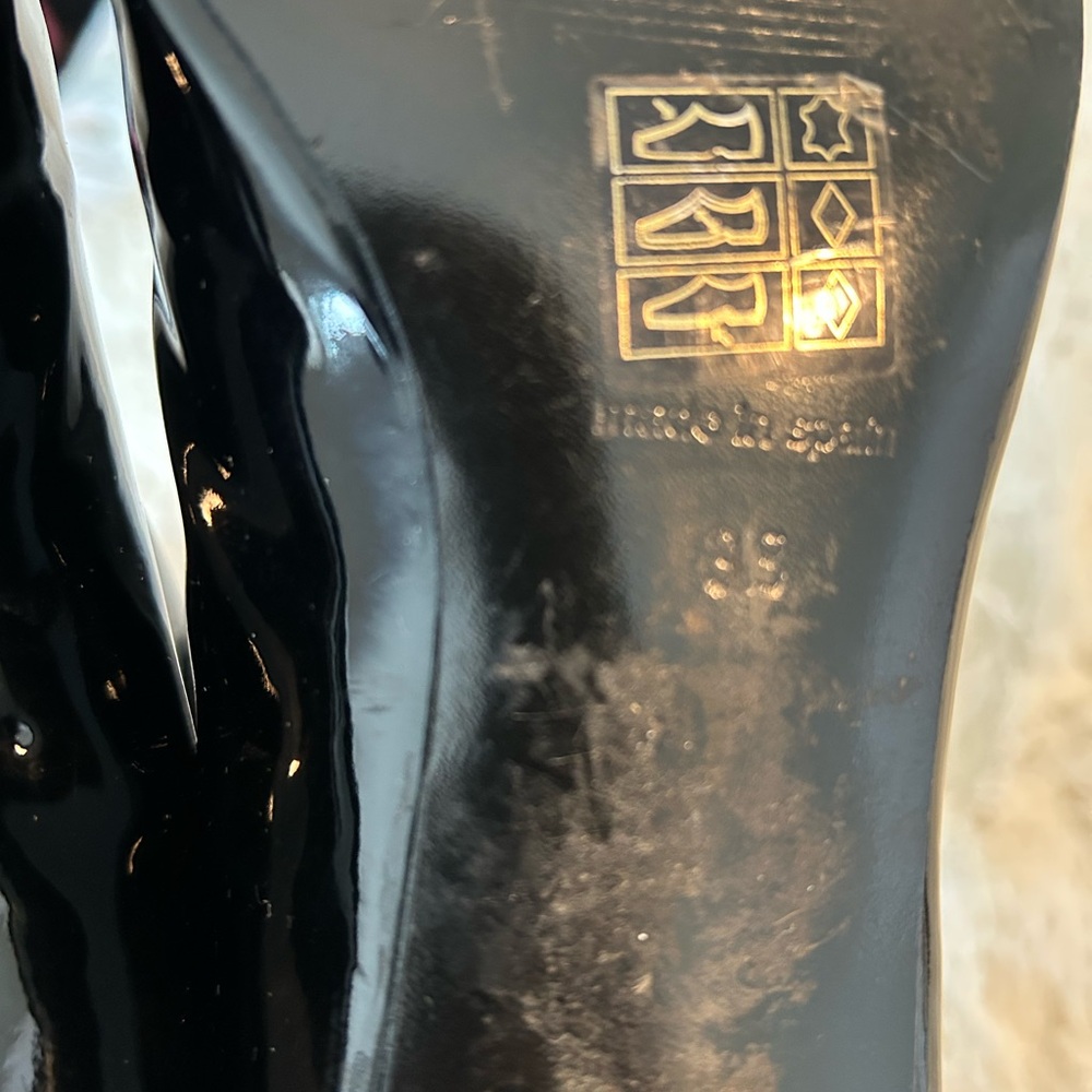 Black Patent Leather Ankle Boots Size 8 - Picture 5 of 9